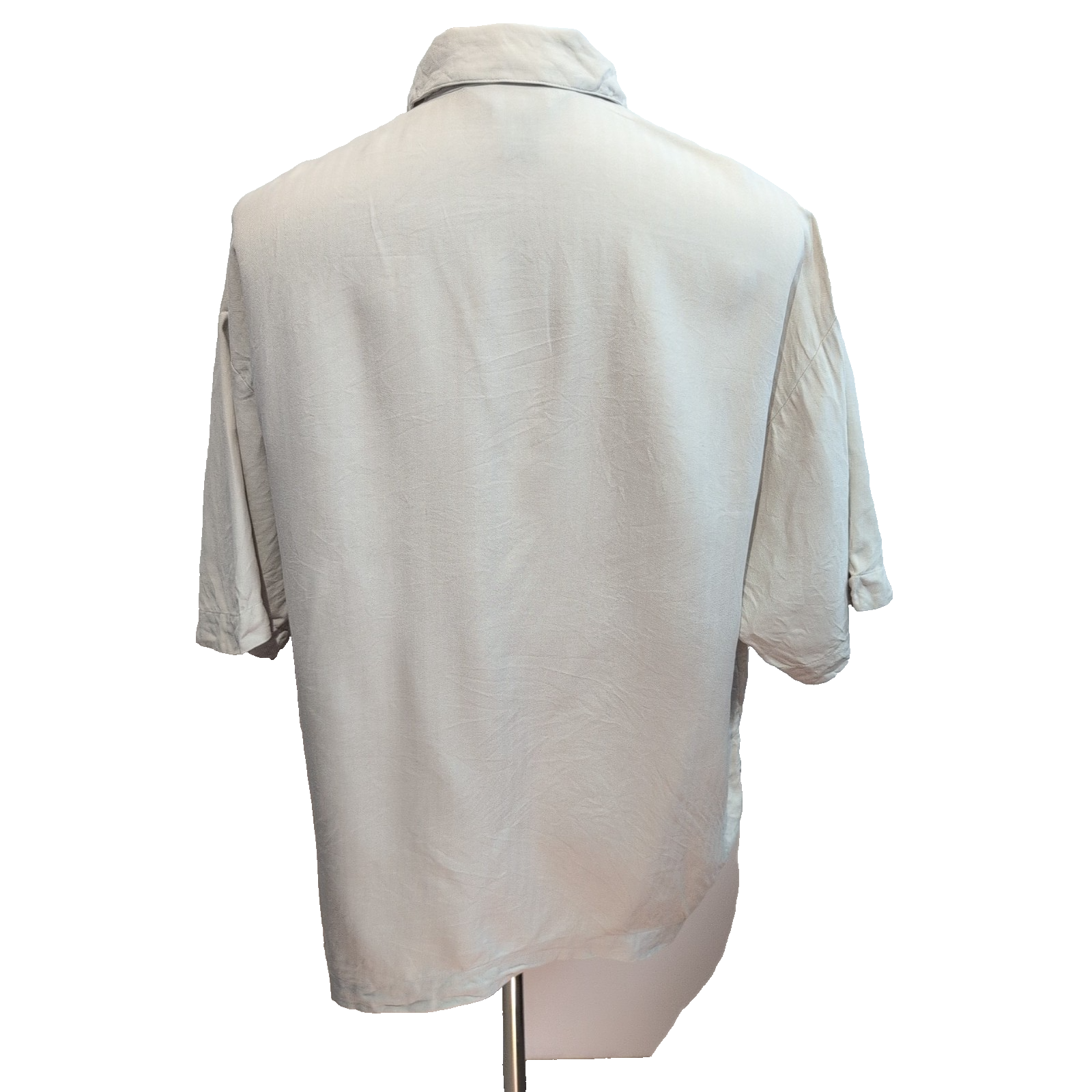 Chemise Nautica M Crème Blanc Cassé 100% Soie Manches Courtes