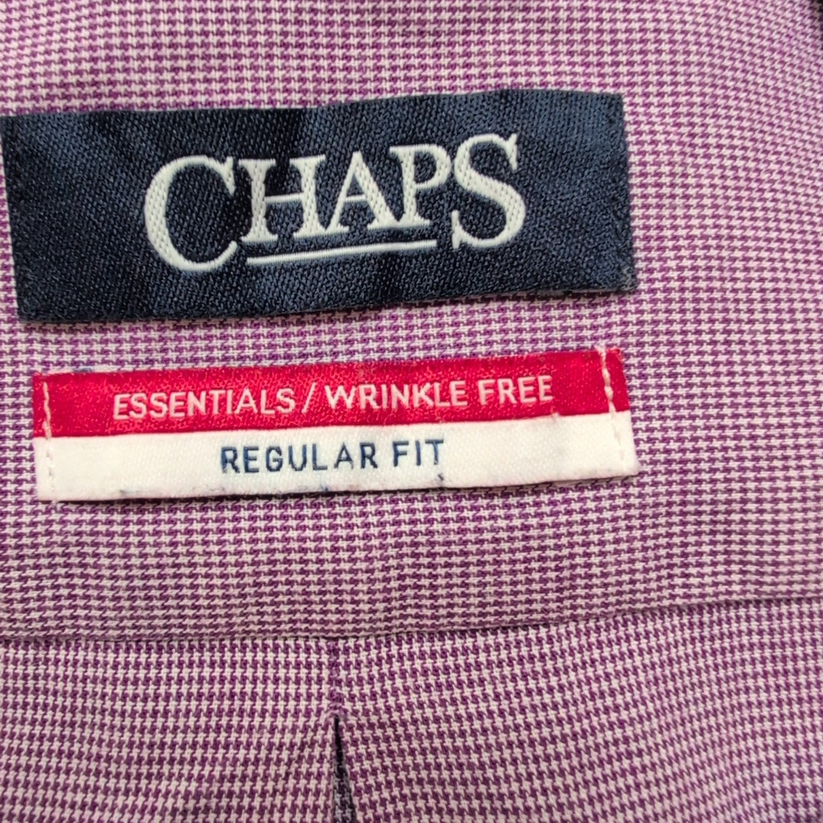 Chemise Chaps bordeaux micro carreaux manches longues 1 poche XL
