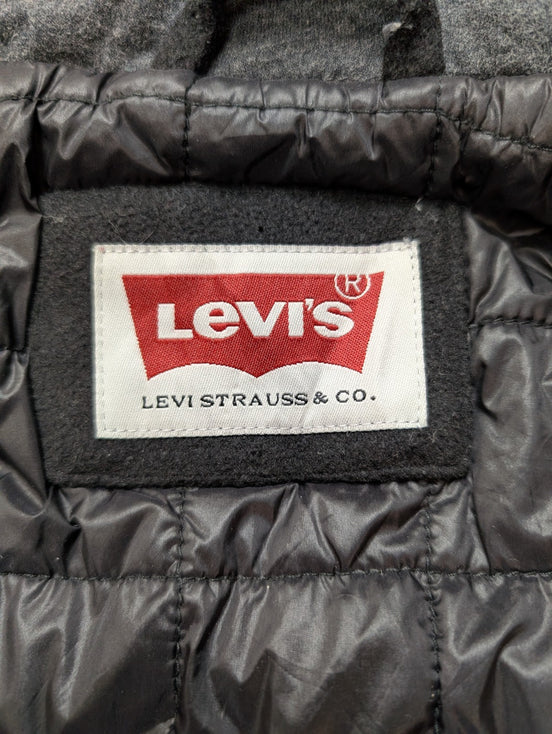Blouson Veste Levis Homme S Laine Épaisse Matelassée Capuche Noire 4 Poches