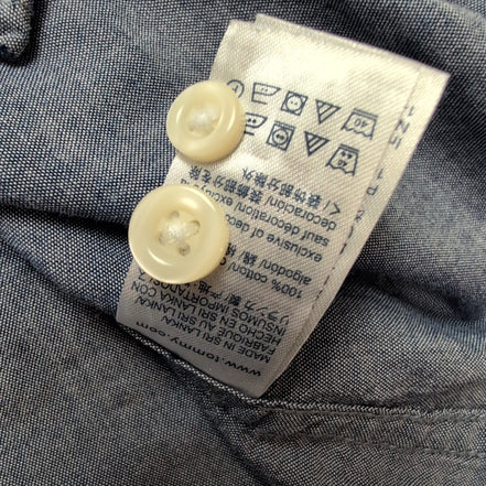 Chemise Tommy Hilfiger Manches Courtes Bleue à Poche Taille XL