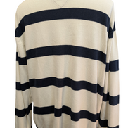 Pull Tommy Hilfiger Homme Col Rond Blanc à Rayures Marine - Taille 2XL / 3XL