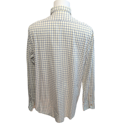 Titre : Chemise Polo Ralph Lauren L Carreaux Blanc Jaune Noir 100% Coton