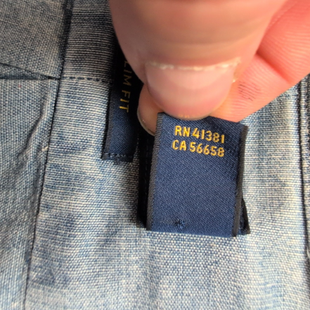 Chemise Ralph Lauren Slim Fit M Bleu Effet Jean Philippines Coton manches longue