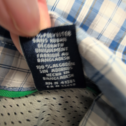 Chemise CHAPS à carreaux bleus manches courtes taille XL #146e