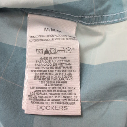 Chemise Dockers bleu carreaux poche logo manches courtes M