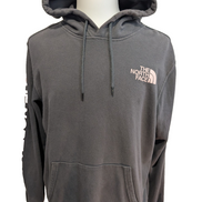 The North Face Sweat à Capuche Gris Anthracite Logos Rose Pâle - Taille M Homme