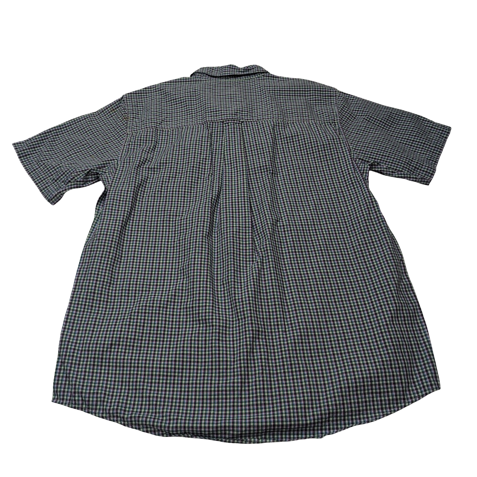 Chemise CHAPS violet et verte à carreaux manches courtes taille L #4e