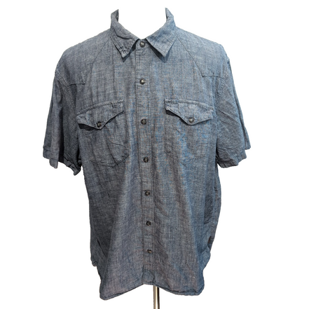 Chemise Patagonia Western XXL Bleu Marine Chanvre Coton Vintage Rare Mch courtes