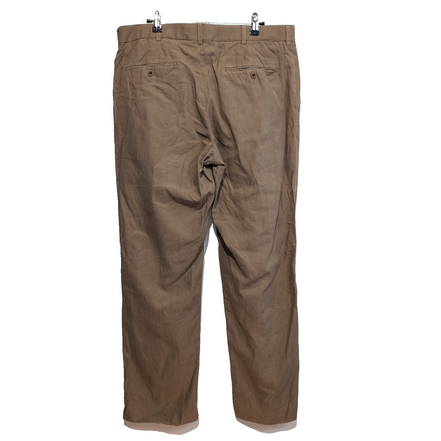 Pantalon Chino Polo Ralph Lauren W34 L32 Marron Lin Coton Homme