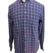 Chemise Flanelle VINEYARD VINES S Coton Bleu Rouge Logo Baleine |281S