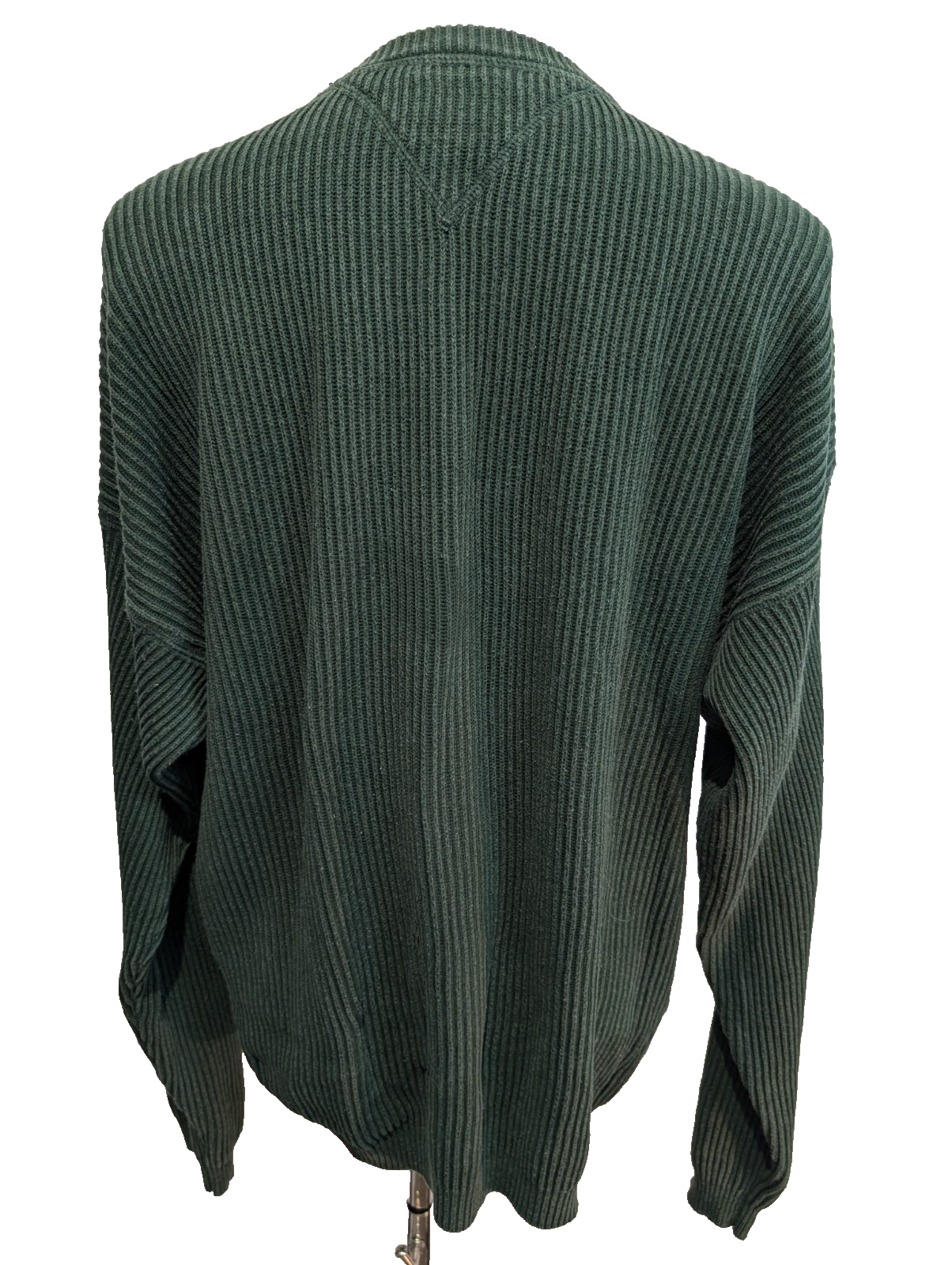 Pull Tommy Hilfiger vintage vert foncé écusson doré homme XL/XXL