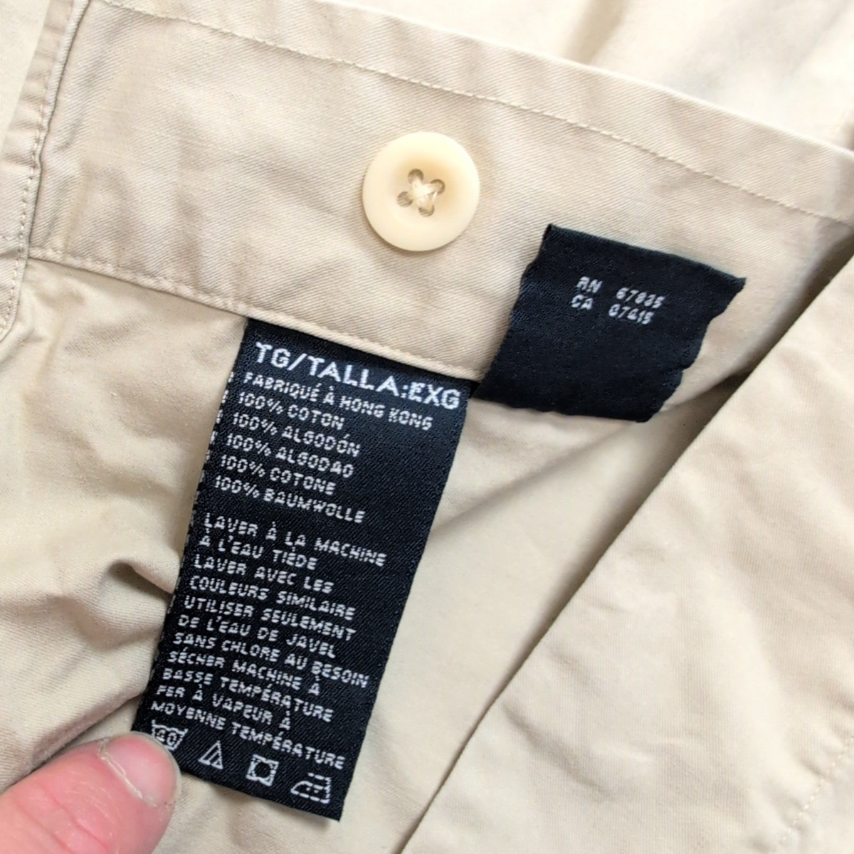 Chemise technique Nautica XL Crème 100% Coton Hong Kong Manches Longues