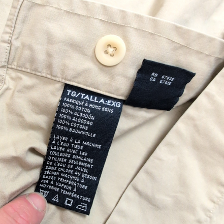 Chemise technique Nautica XL Crème 100% Coton Hong Kong Manches Longues