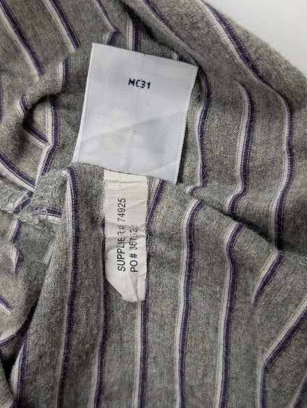 Polo manches courtes Polo Ralph Lauren L gris rayures Pima Lisle logo bas