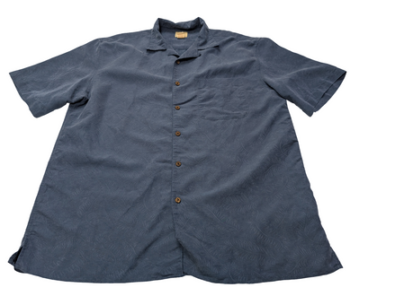 Chemise hawaïenne modal Jo S.A. Bank bleue manches courtes taille L #735