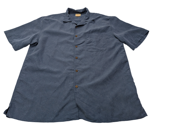 Chemise hawaïenne modal Jo S.A. Bank bleue manches courtes taille L #735