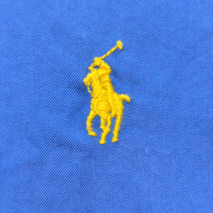 Chemise Ralph Lauren L Bleu 100% Coton Logo Jaune manches longues