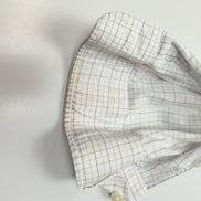 Chemise Lacoste M 40 Blanche Carreaux Bleus Vintage Logo Brodé Coton