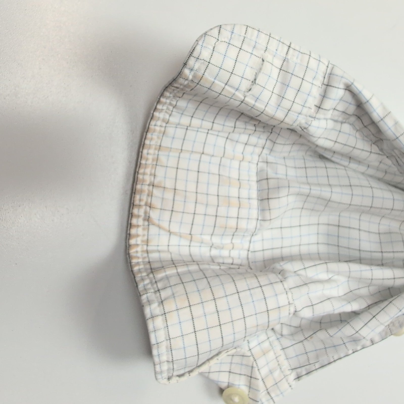 Chemise Lacoste M 40 Blanche Carreaux Bleus Vintage Logo Brodé Coton