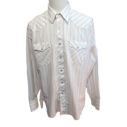 Chemise Wrangler Western Made in USA Rare Motif Satiné Taille XL manches longues