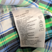 Chemise Nautica Bleu Vert À Carreaux Fond Blanc Manches Longues Taille XXL