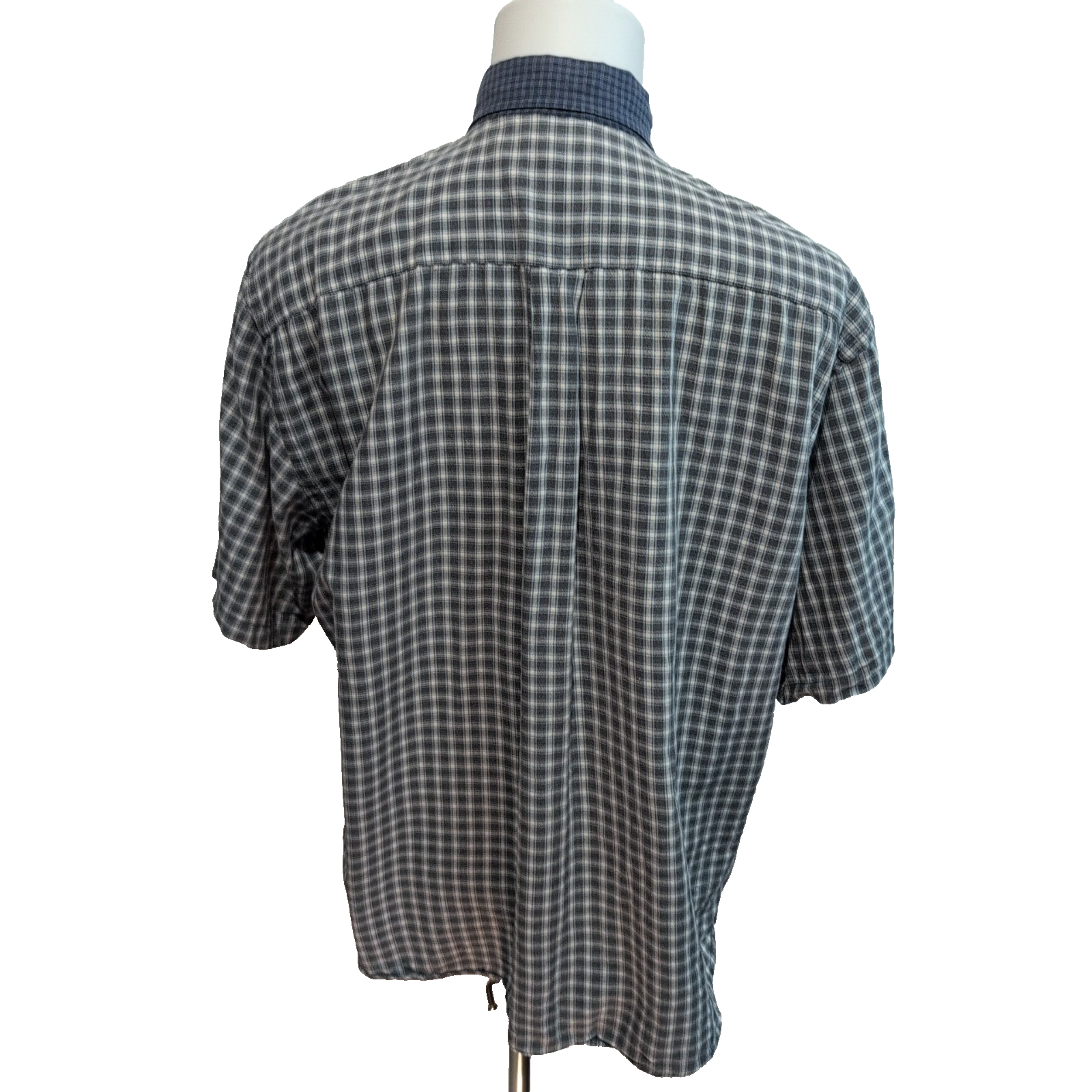 Chemise Dockers XL Kaki Carreaux MC 100% Coton Poche manches courtes