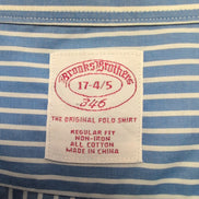 Chemise Brooks Brothers XL Regular Fit Bleu Rayures 100% Coton