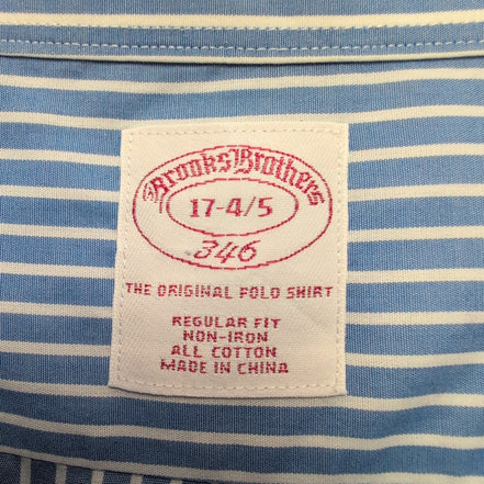 Chemise Brooks Brothers XL Regular Fit Bleu Rayures 100% Coton