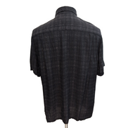 Chemise Hawaïenne Batik Bay Taille L Noir Blanc Palmiers 100% Rayonne