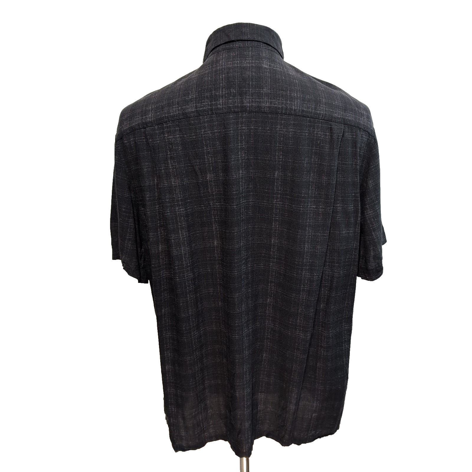 Chemise Hawaïenne Batik Bay Taille L Noir Blanc Palmiers 100% Rayonne