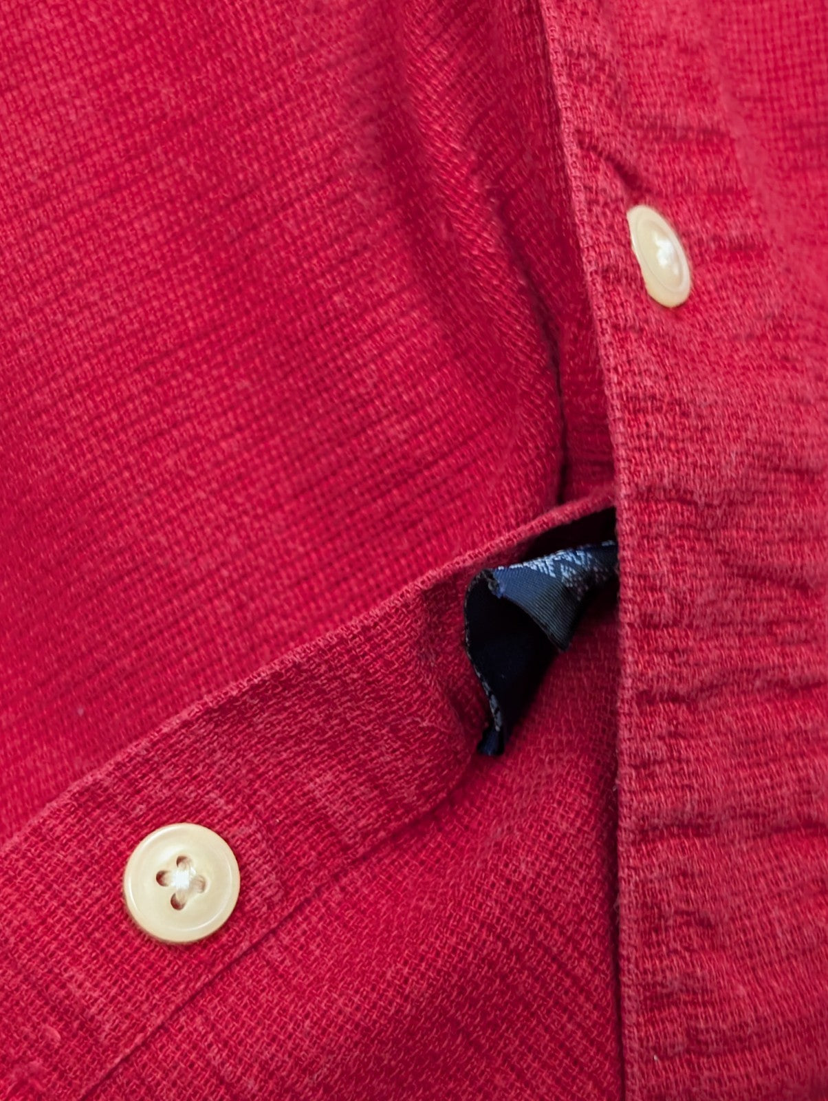 Chemise CHAPS rouge uni manches courtes taille M logo brodé 1 poche homme