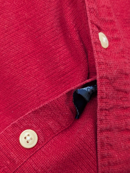 Chemise CHAPS rouge uni manches courtes taille M logo brodé 1 poche homme
