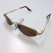 Lunettes de soleil Y2K Ovales Effet Doré et Finition Bois