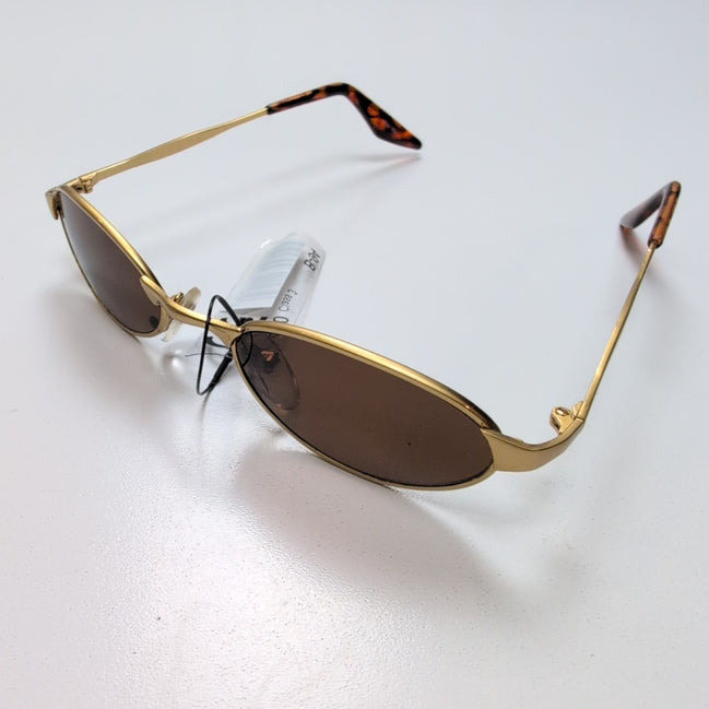 Lunettes de soleil Y2K Ovales Effet Doré et Finition Bois