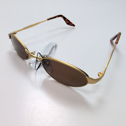 Lunettes de soleil Y2K Ovales Effet Doré et Finition Bois