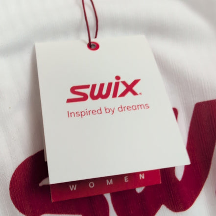 T-shirt Running Femme SWIX Race X Taille L Blanc Rouge Technique Neuf