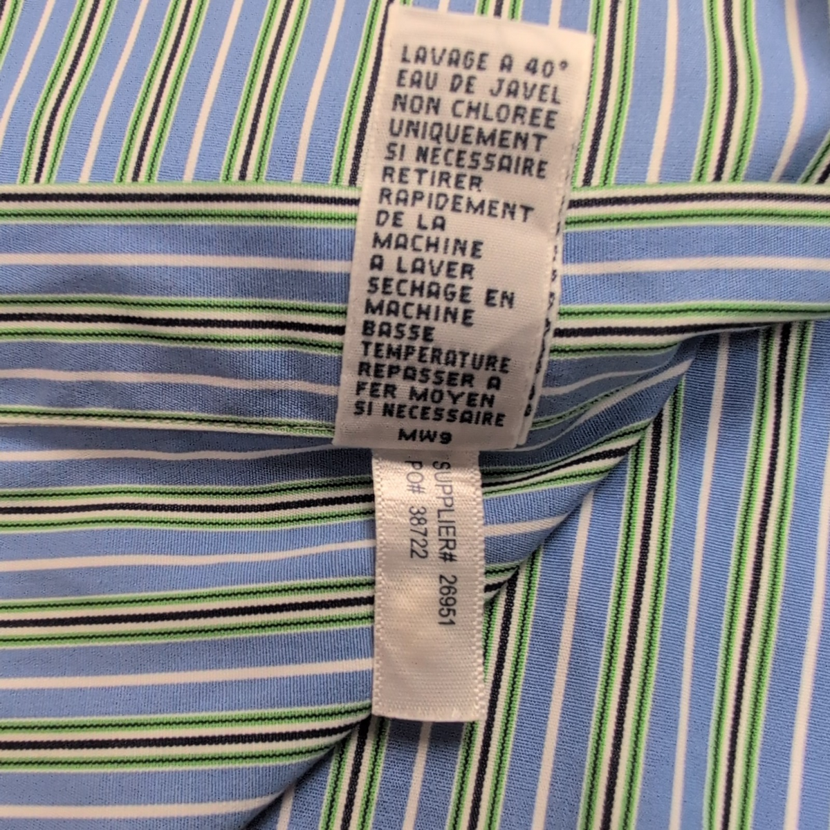 Chemise Polo Ralph Lauren Regent M/L Classic Fit Rayures Bleu Vert Coton Shirt