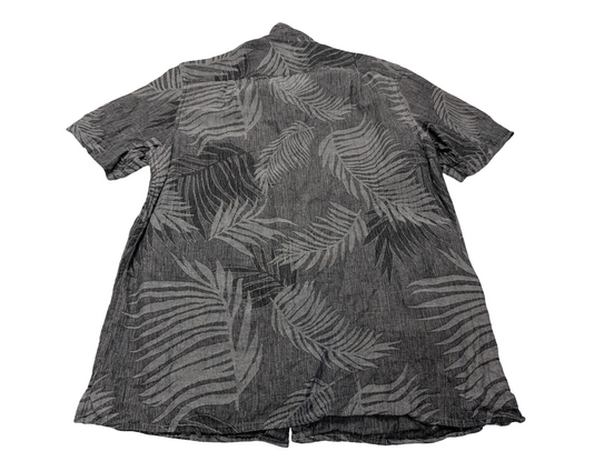 Chemise hawaïenne soie et lin Tasso Elba grise manches courtes taille M