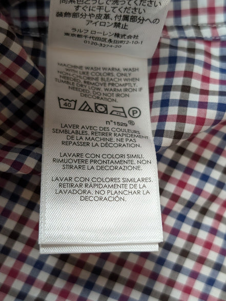 Chemise RALPH LAUREN Classic Fit Coton Stretch Vichy Rouge Bleu - Taille XS