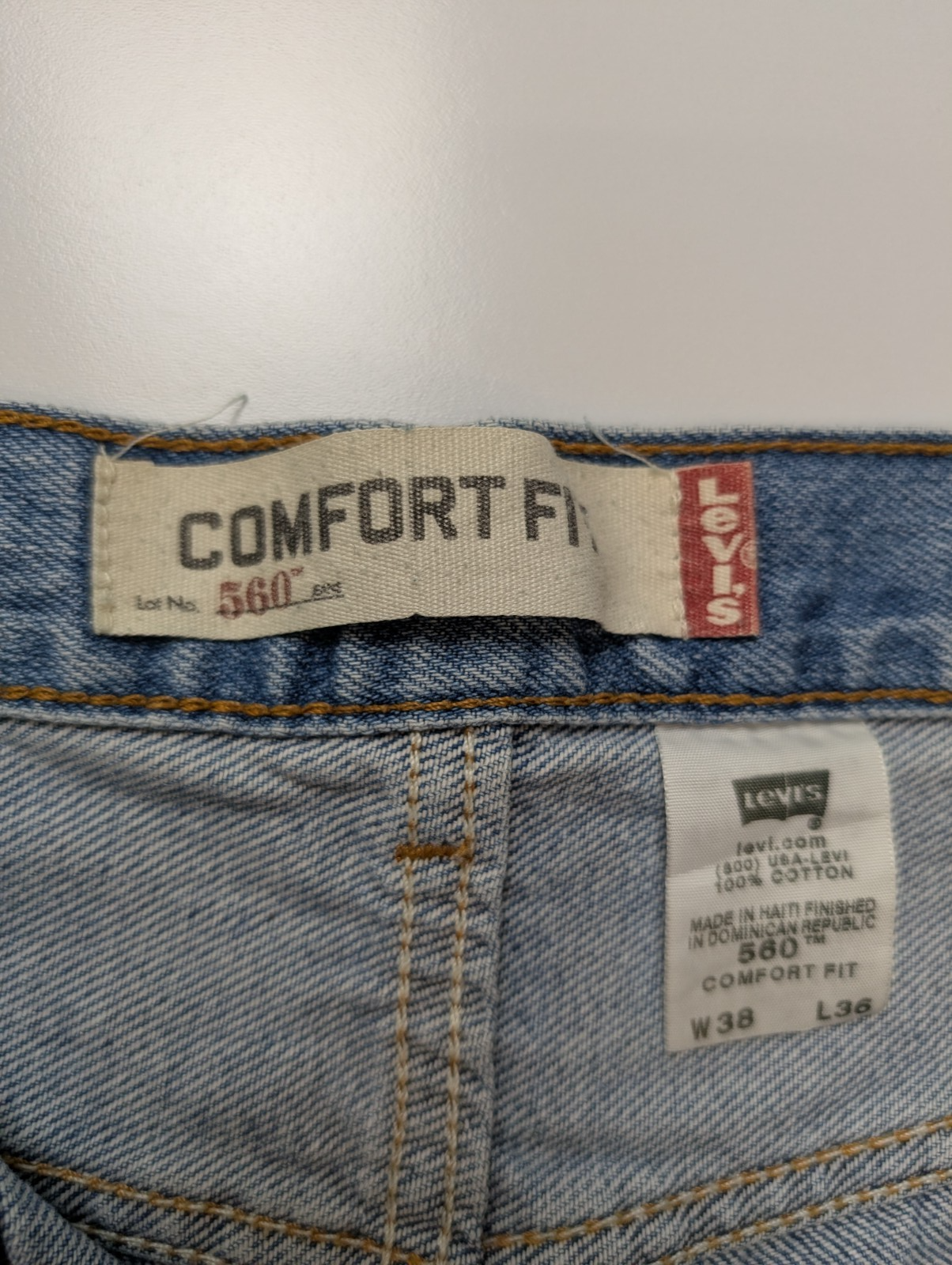 Jean Levi's 560 Comfort Fit Vintage Homme W38 L36 Bleu Denim Ample Long