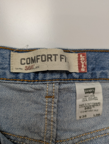 Jean Levi's 560 Comfort Fit Vintage Homme W38 L36 Bleu Denim Ample Long