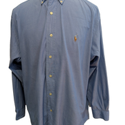 Chemise Ralph Lauren Yarmouth L XL Bleu Pinpoint Oxford Shirt Button Down
