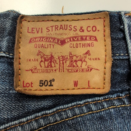 Levi’s 501 Jean Homme W33 L36 Bleu Foncé Vintage 1947 Pantalon Bouton