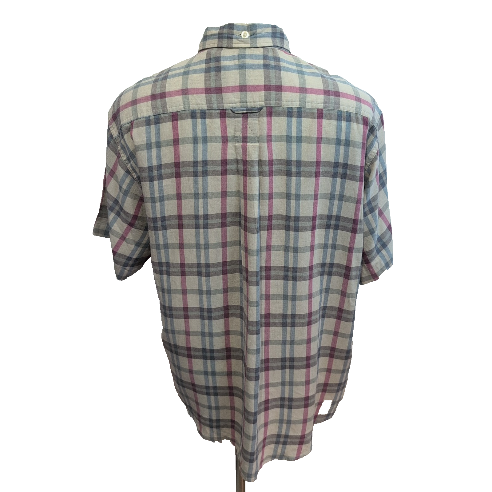 Chemise TIMBERLAND Homme L/XL à Carreaux Crème et Bordeaux Logo Brodé