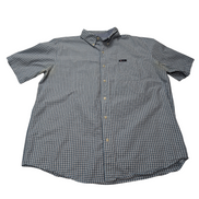 Chemise CHAPS bleue à carreaux manches courtes taille XL #6e