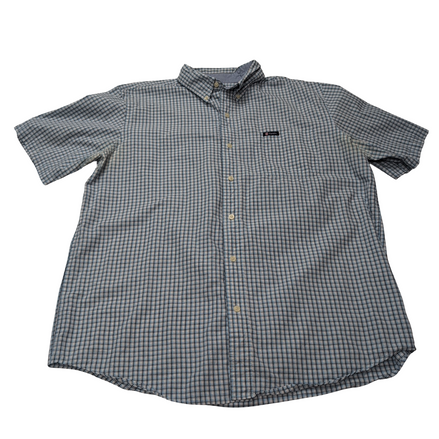 Chemise CHAPS bleue à carreaux manches courtes taille XL #6e