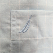Chemise Nautica S Bleu Clair Carreaux Coton Logo Brodé manches courtes