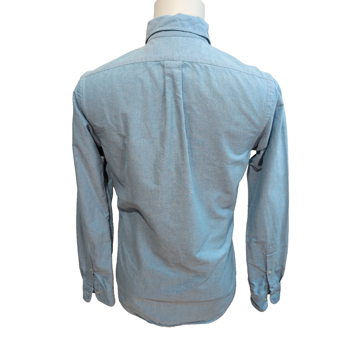 Chemise Polo Ralph Lauren Slim Fit S Oxford bleu logo marron manches longues