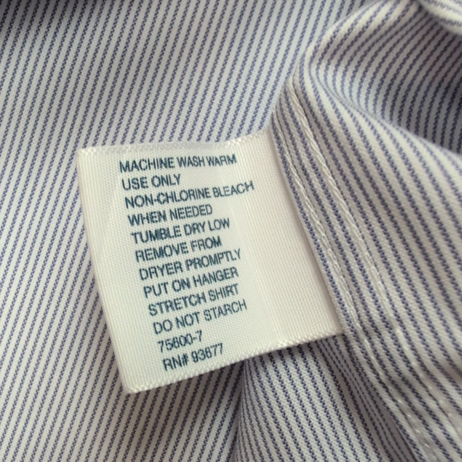 Chemise Stafford Taille XL Bleue Rayures Performance Pinpoint Coton Polyster