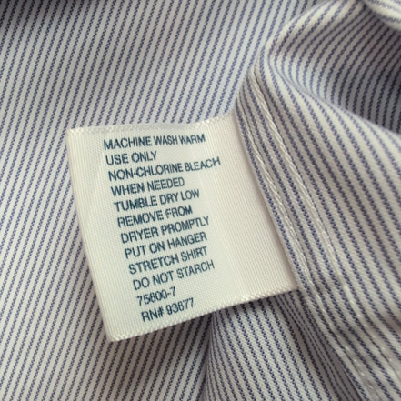 Chemise Stafford Taille XL Bleue Rayures Performance Pinpoint Coton Polyster